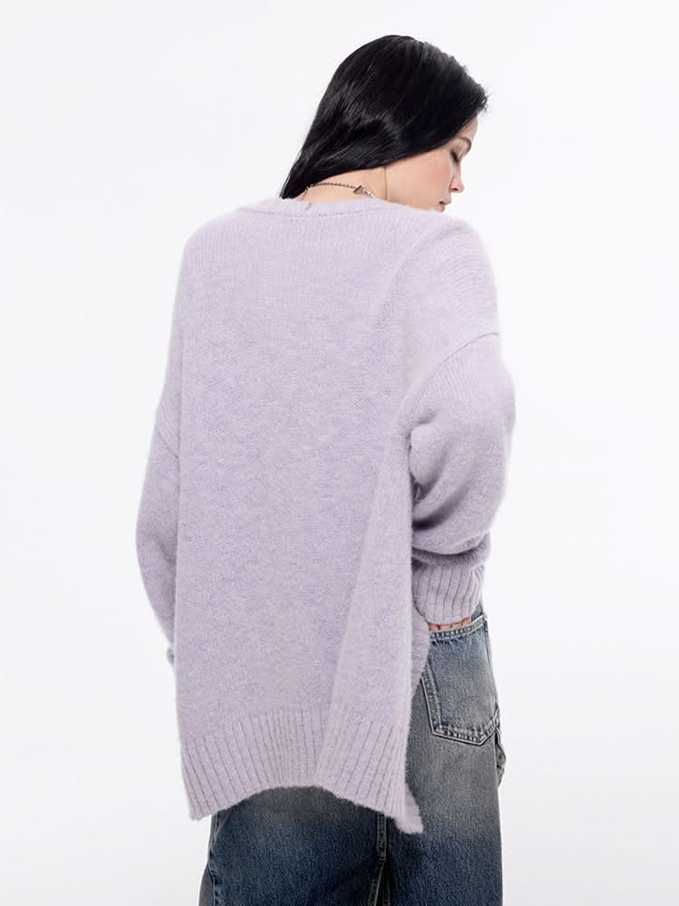 Miss Sixty V-NECK KNITTED CARDIGAN PURPLE