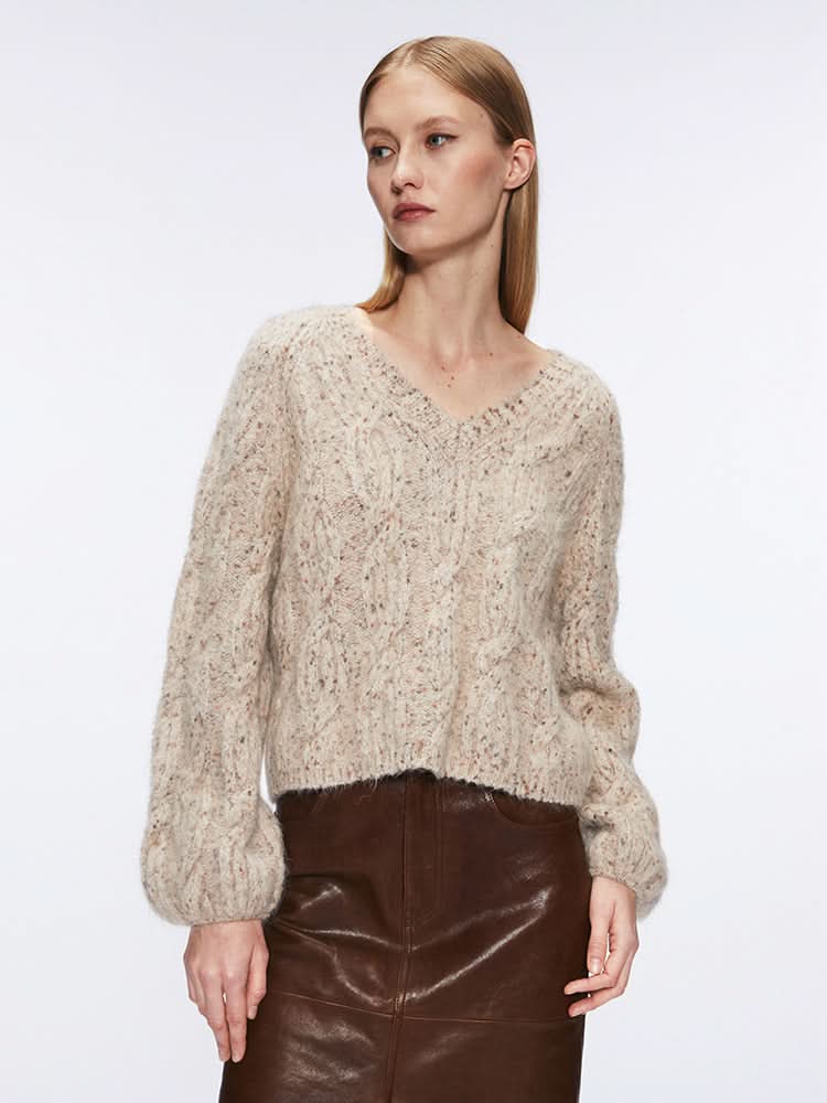 miss sixty V-NECK SWEATER LIGHT COFFEE