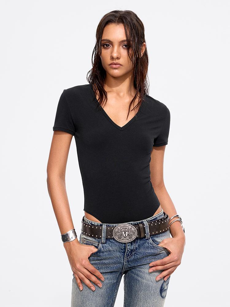 miss sixty V NECK T-SHIRT BLACK