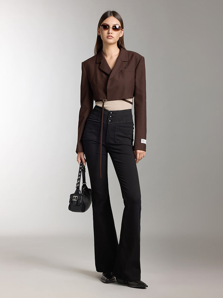 Miss Sixty V-SHAPE WAIST FLARED JEANS BLACK