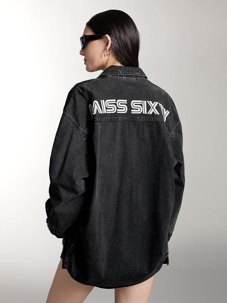 Miss Sixty WASHED DENIM JACKET BLACK FOG