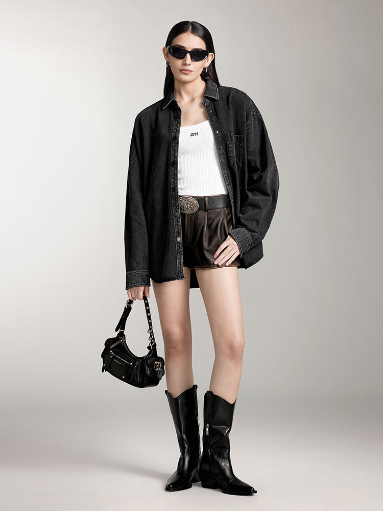 Miss Sixty WASHED DENIM JACKET BLACK FOG