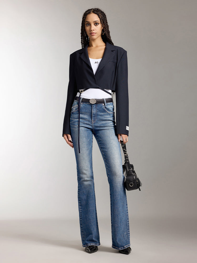 Miss Sixty WASHED FLARED JEANS DEEP BLUE