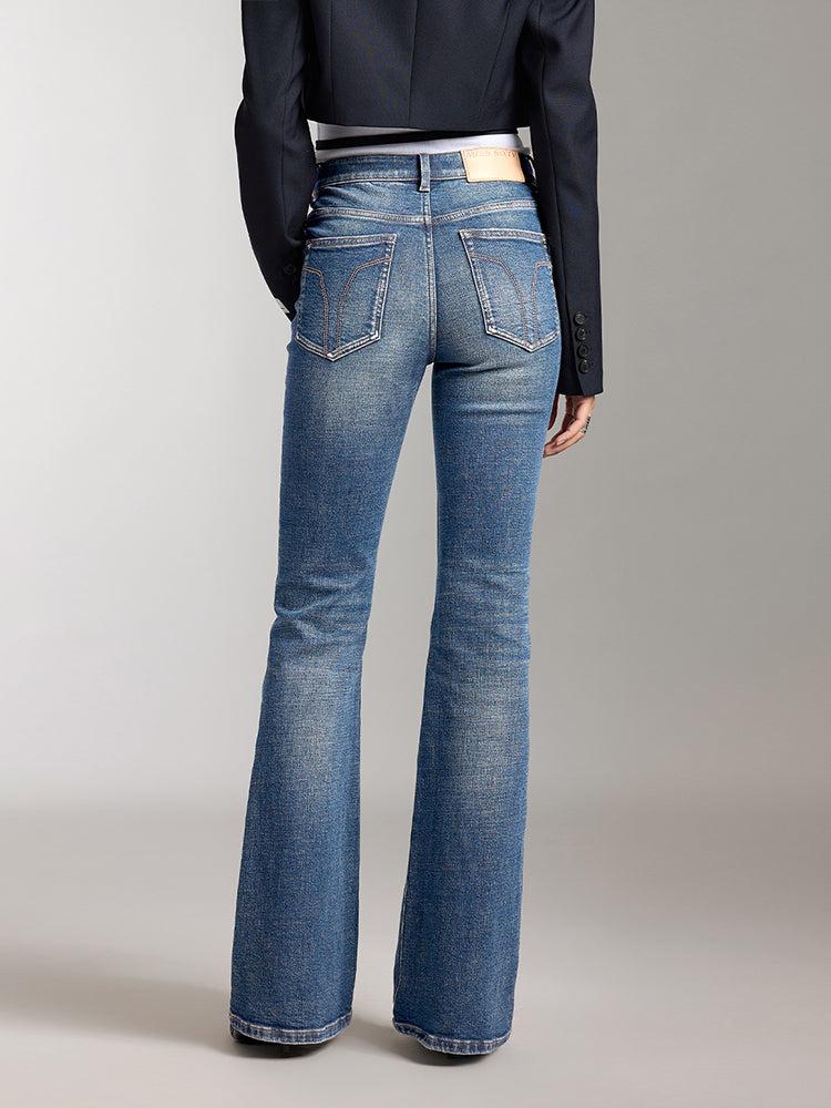 Miss Sixty WASHED FLARED JEANS DEEP BLUE