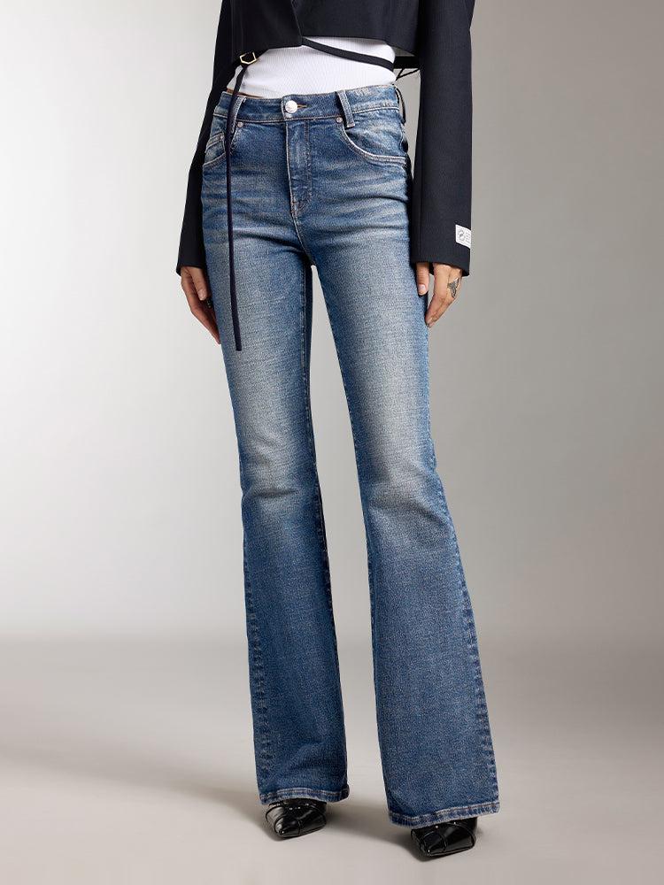 miss sixty WASHED FLARED JEANS DEEP BLUE