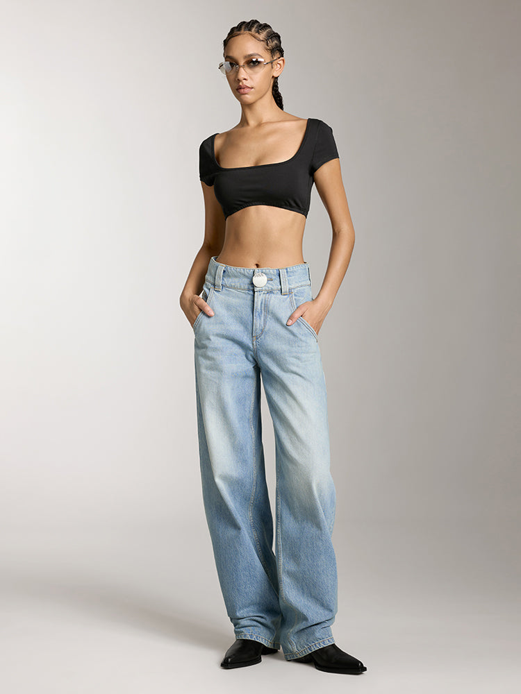 Miss Sixty WASHED LOW RISE JEANS LIGHT BLUE