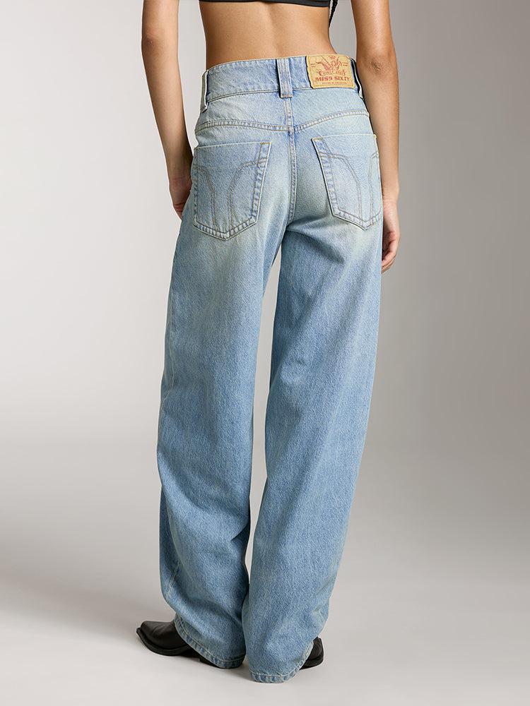 Miss Sixty WASHED LOW RISE JEANS LIGHT BLUE