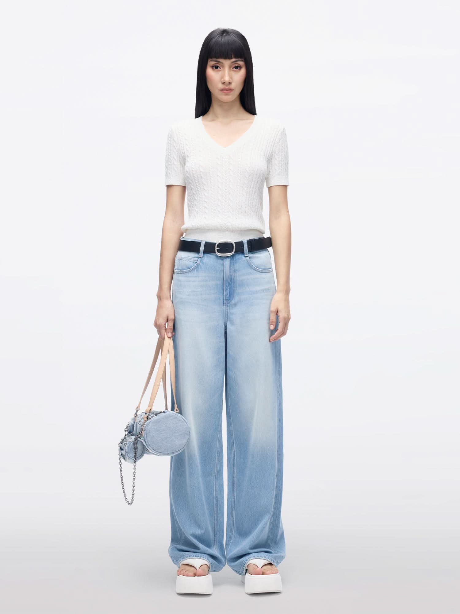 Miss Sixty WIDE-LEG DENIM JEANS LIGHT BLUE