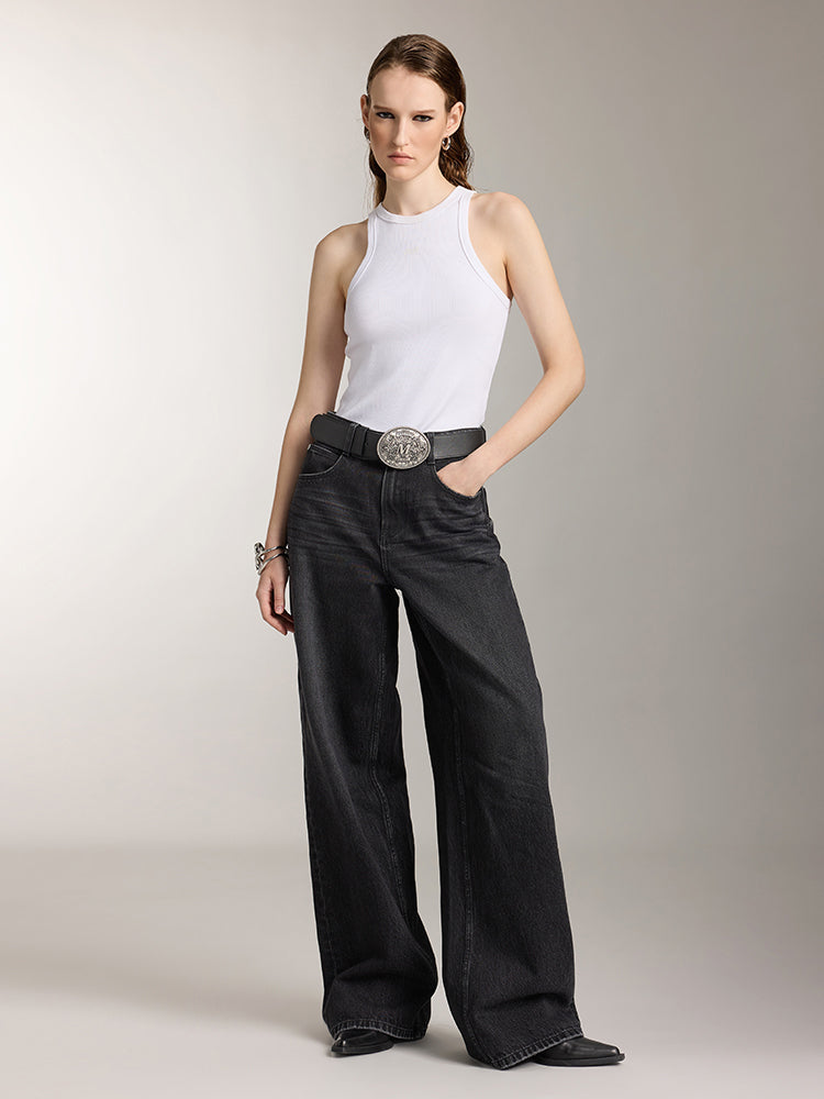 Miss Sixty WIDE LEG JEANS BLACK FOG