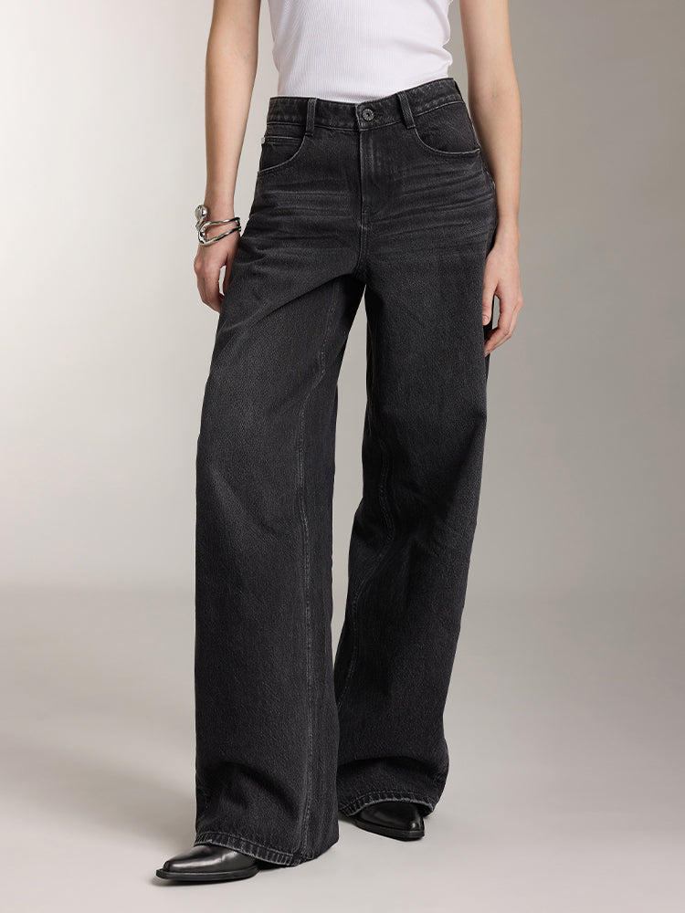 miss sixty WIDE LEG JEANS BLACK FOG