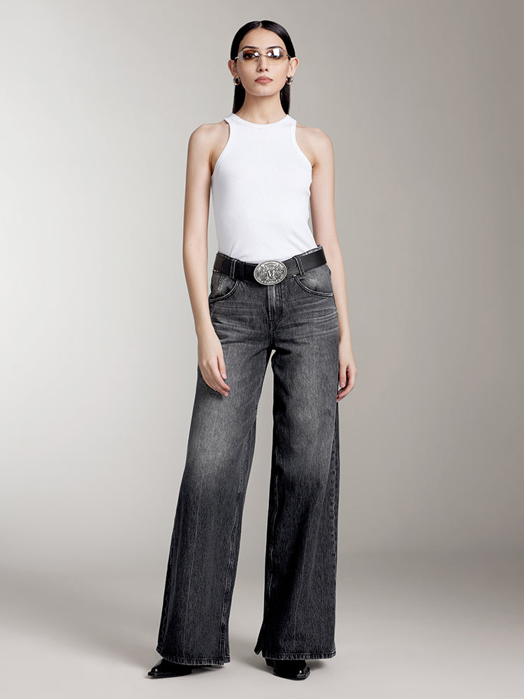 Miss Sixty WIDE LEG JEANS IN BLACK BLACK FOG