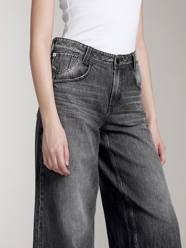 Miss Sixty WIDE LEG JEANS IN BLACK BLACK FOG