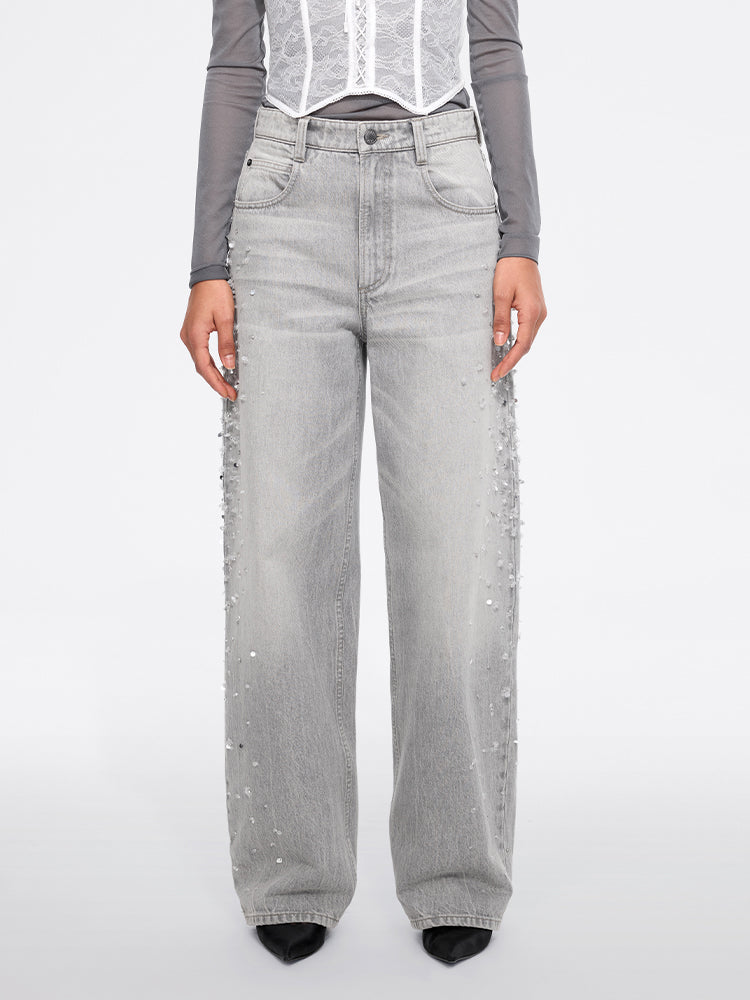 miss sixty WIDE-LEG JEANS LIGHT GREY