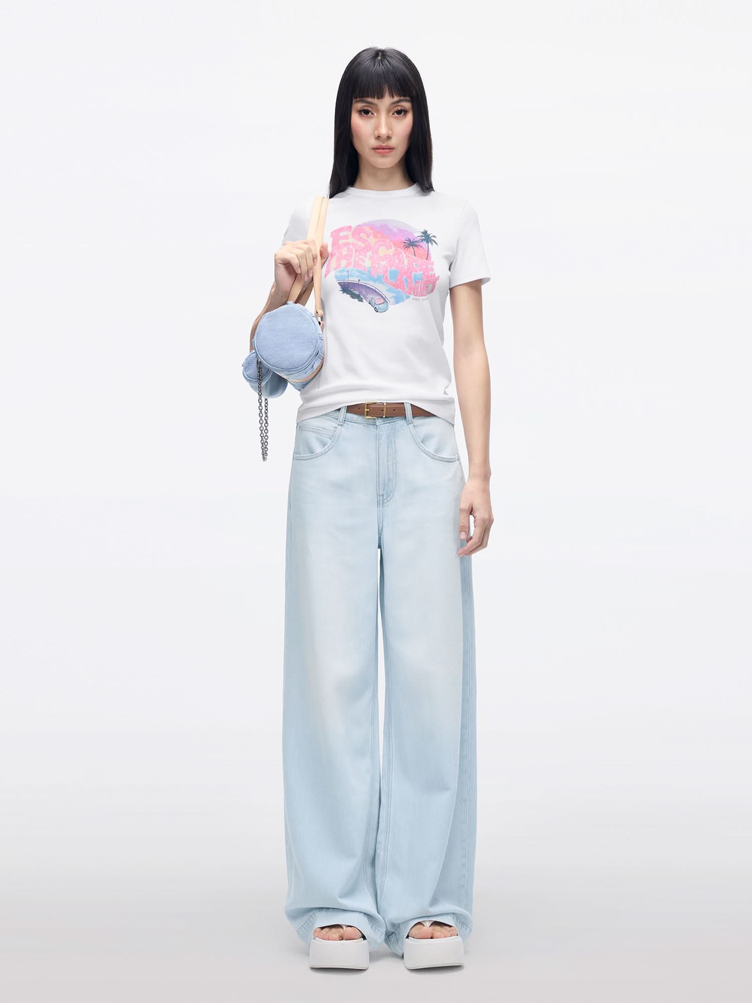 Miss Sixty WIDE-LEG MID-RISE JEANS LIGHT BLUE