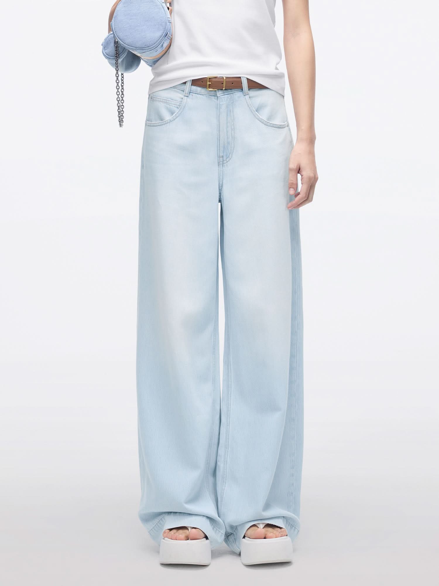 miss sixty WIDE-LEG MID-RISE JEANS LIGHT BLUE
