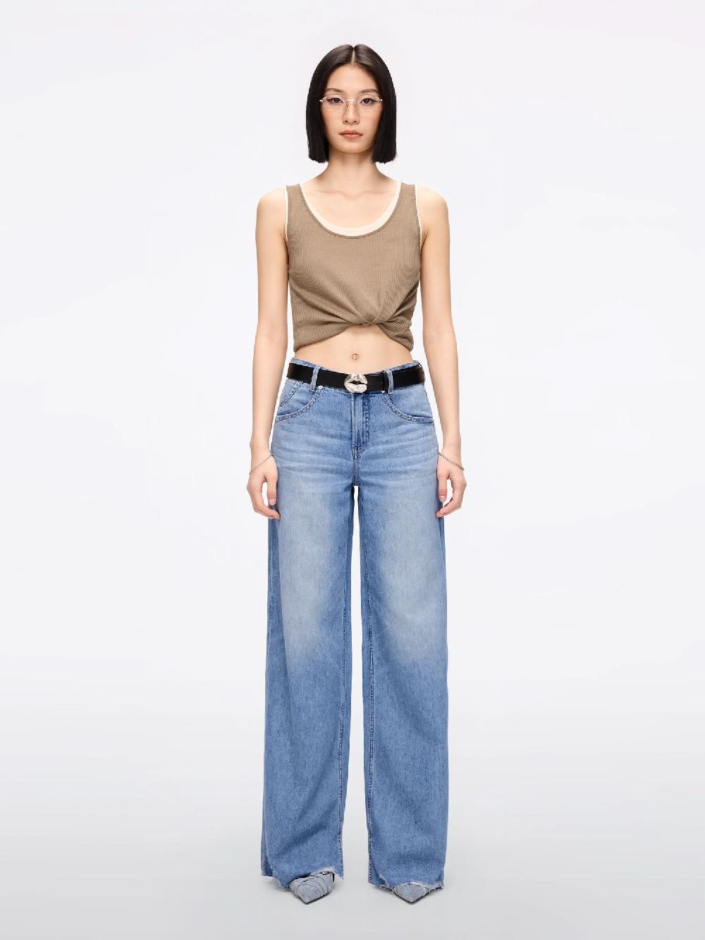 Miss Sixty WIDE-LEG RIPPED JEANS MIDDLE BLUE