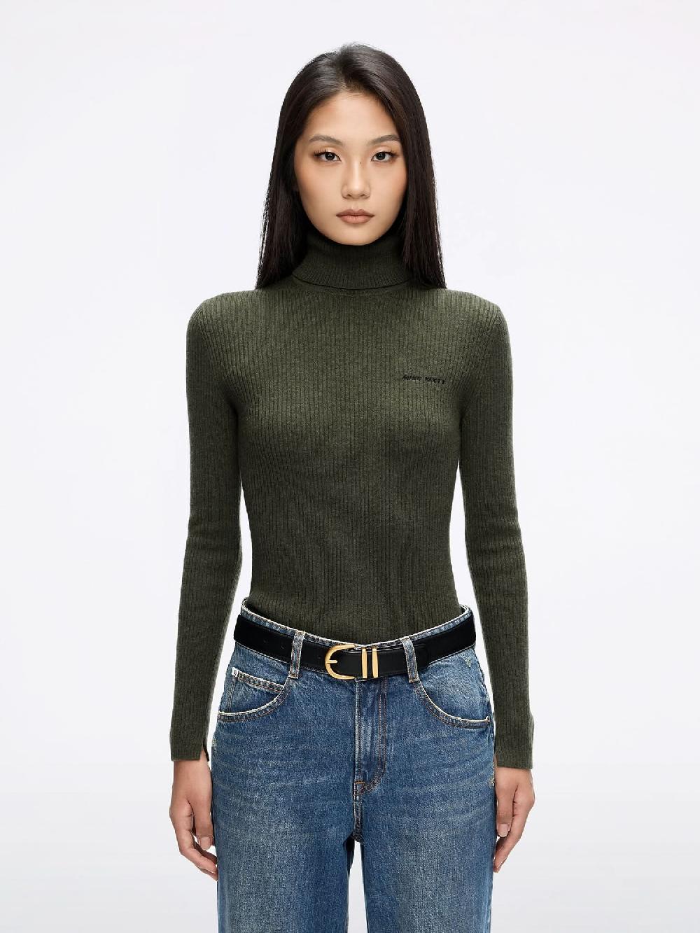 miss sixty WOOL AND CASHMERE KNIT TOP MOSS GREEN