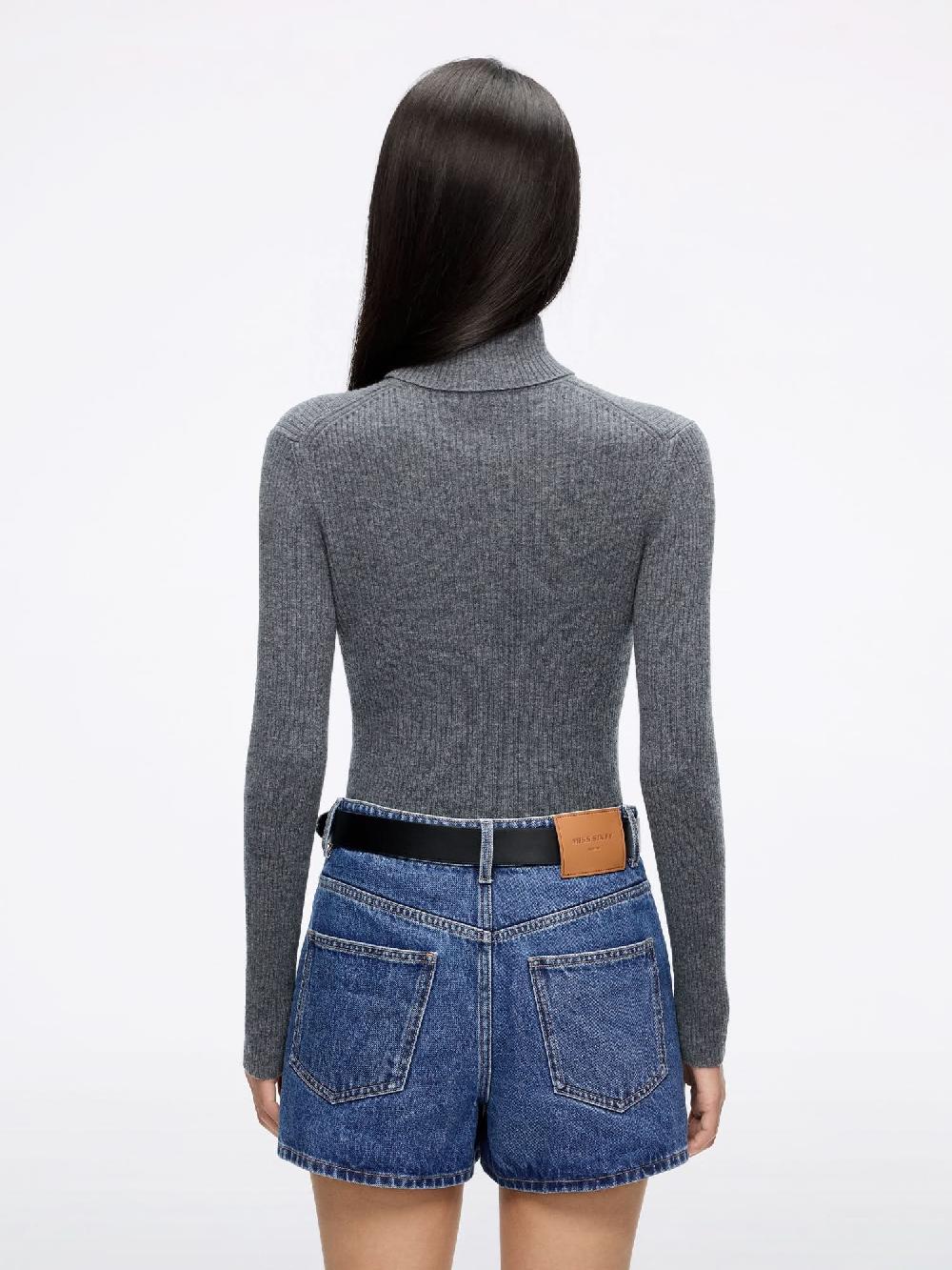 Miss Sixty WOOL AND CASHMERE KNIT TOP SMOKE GREY