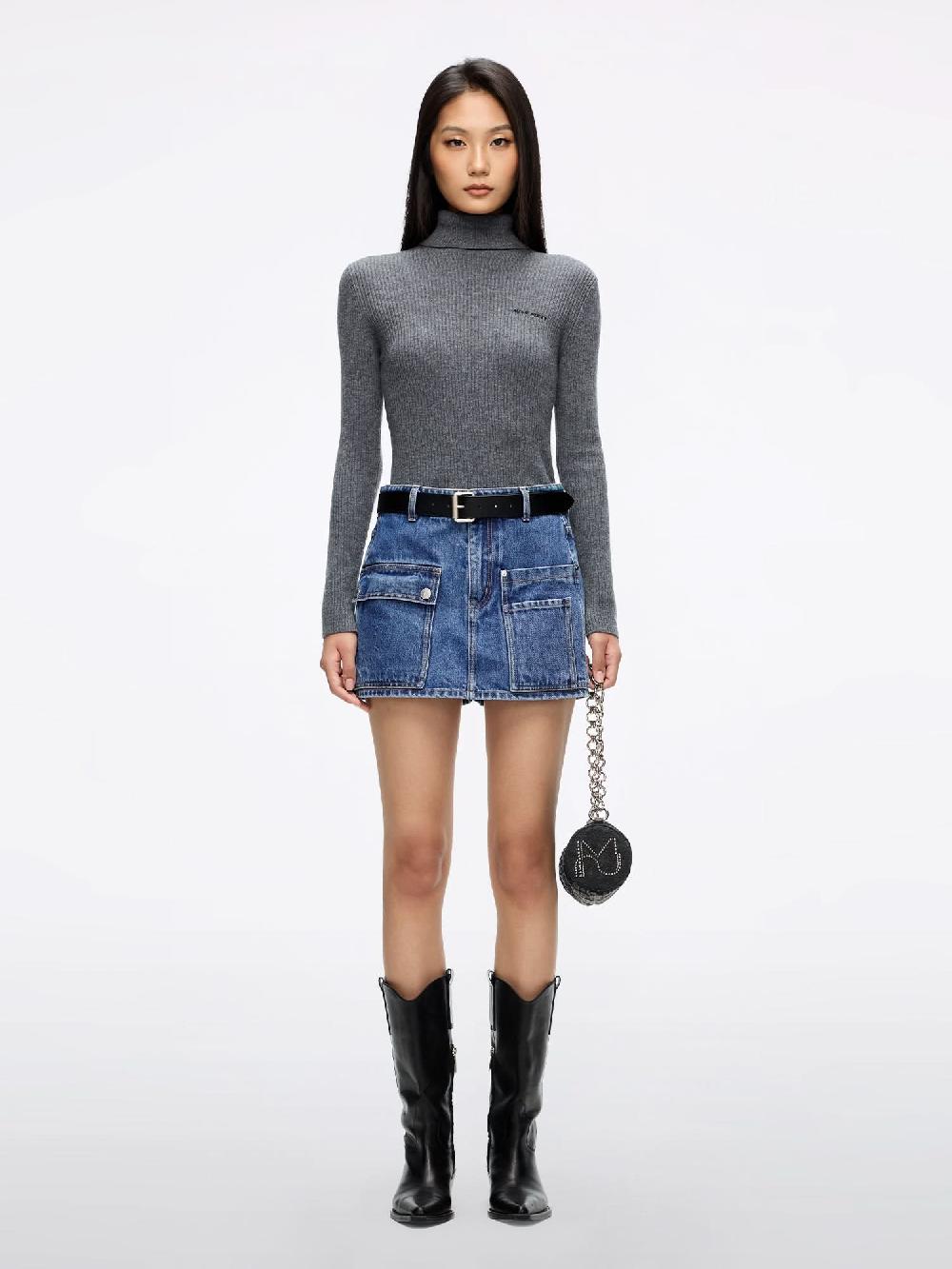 Miss Sixty WOOL AND CASHMERE KNIT TOP SMOKE GREY