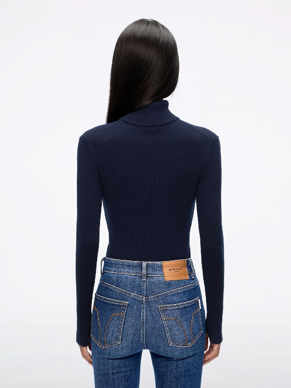 Miss Sixty WOOL AND CASHMERE KNIT TOP ZHIQING BLUE