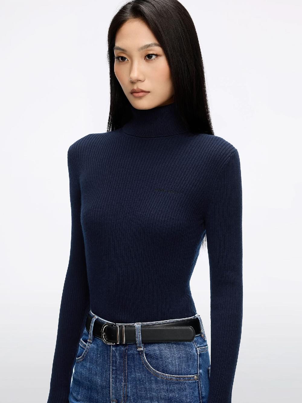 Miss Sixty WOOL AND CASHMERE KNIT TOP ZHIQING BLUE