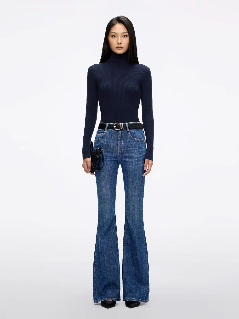 Miss Sixty WOOL AND CASHMERE KNIT TOP ZHIQING BLUE