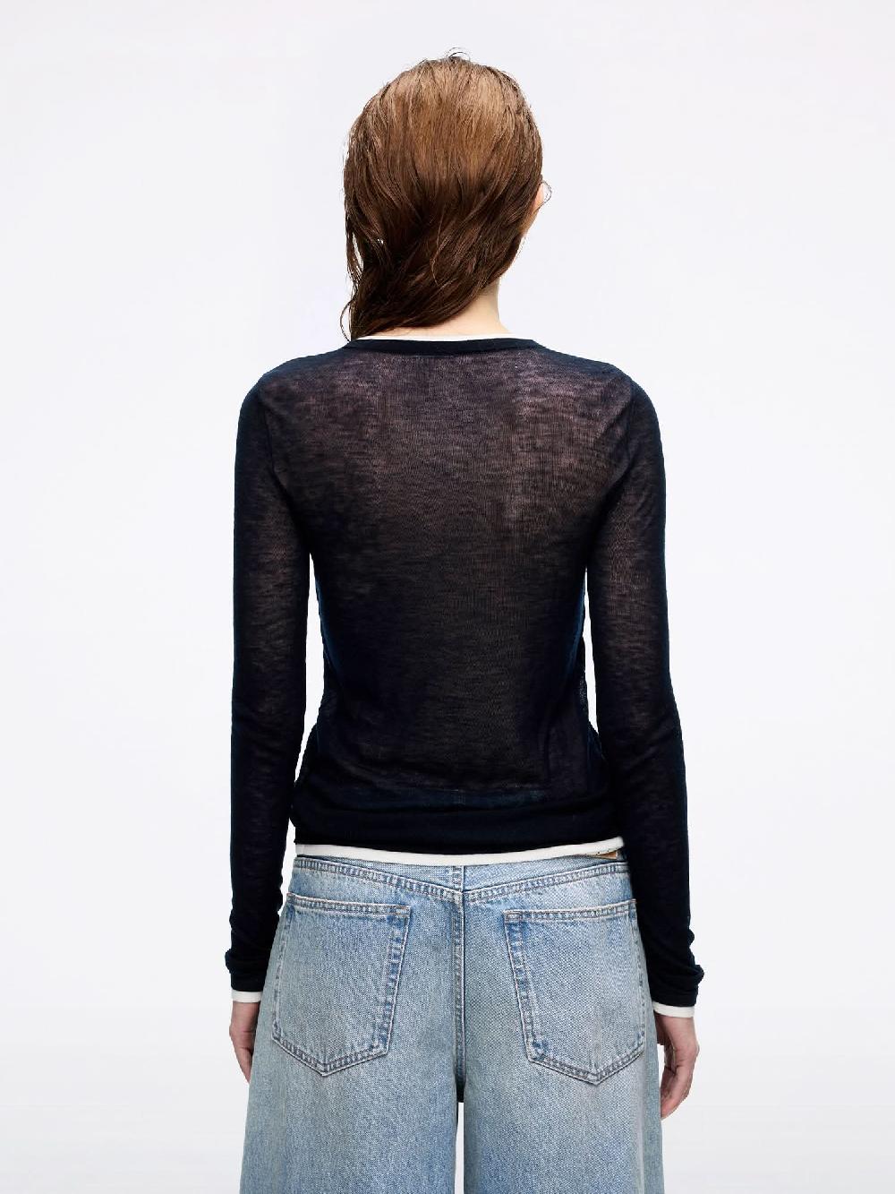 Miss Sixty WOOL KNIT TOP DEEP PURPLISH BLUE