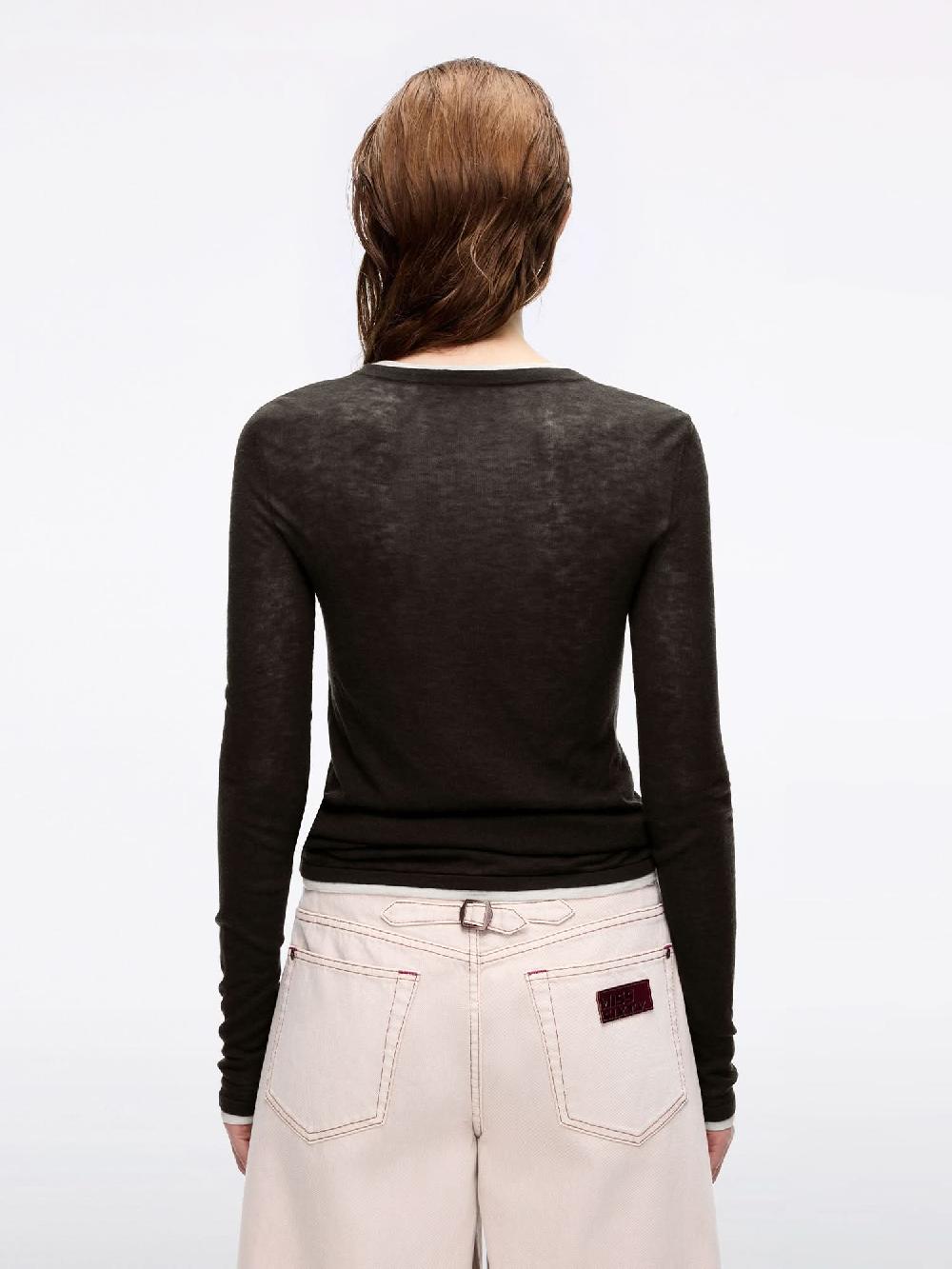 Miss Sixty WOOL KNIT TOP EBONY BROWN