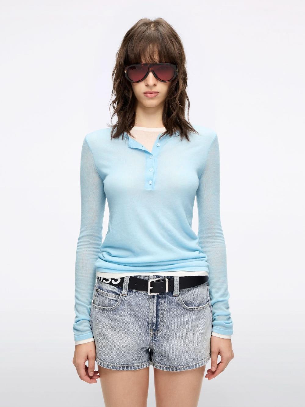miss sixty WOOL KNIT TOP SKY BLUE