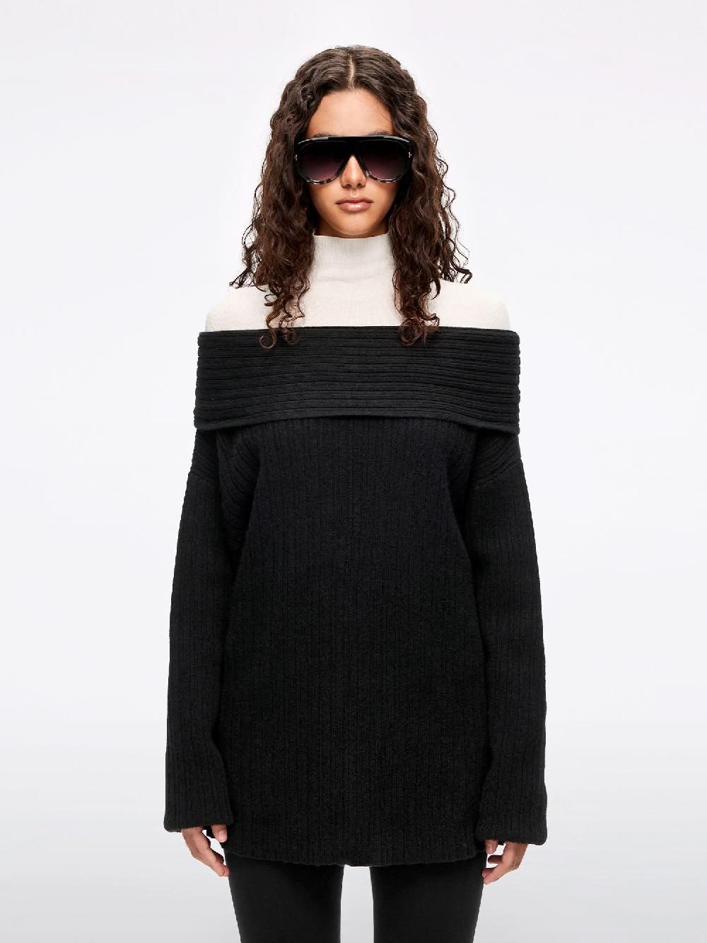 miss sixty YAK WOOL KNIT SWEATER BLACK