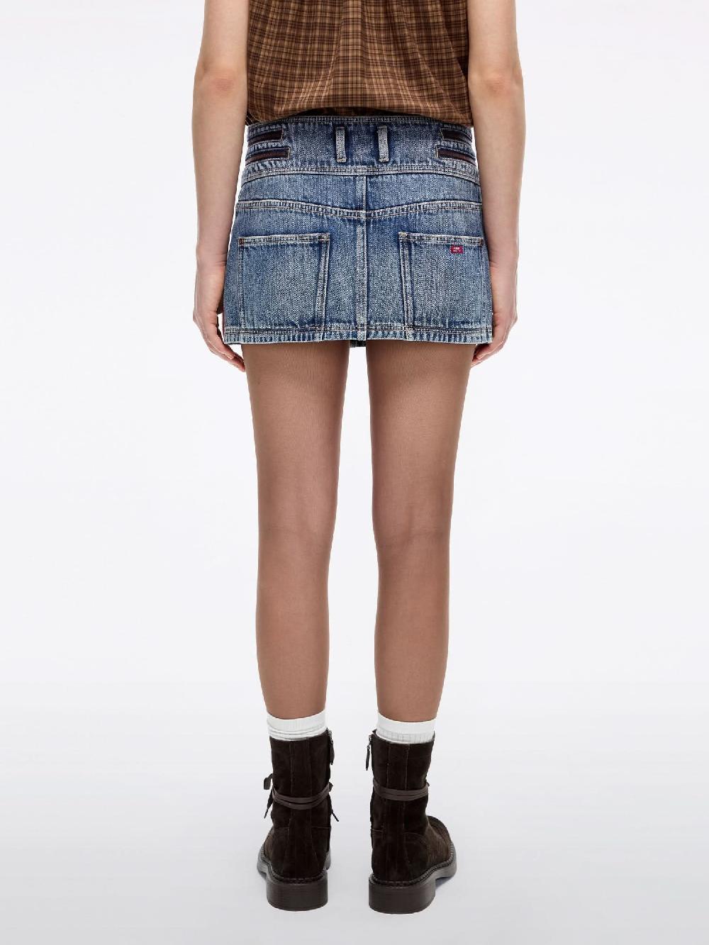 Miss Sixty ZIP-FRONT DENIM MINI SKIRT DEEP BLUE