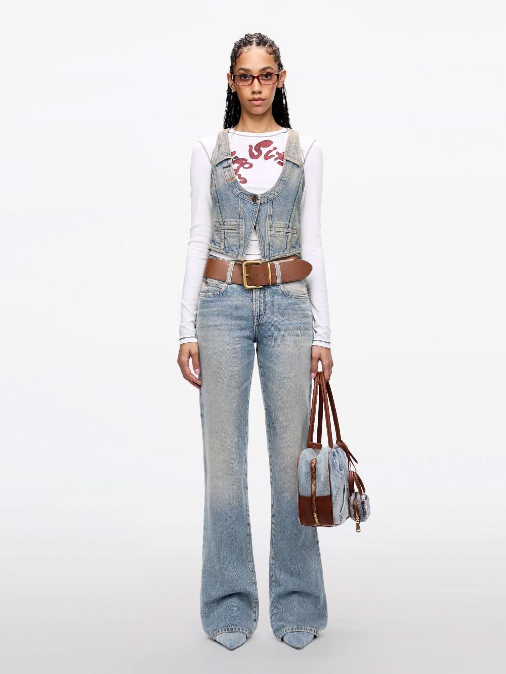 Miss Sixty MULTI-PATCH LIGHT-BLUE FLARED JEANS LIGHT BLUE