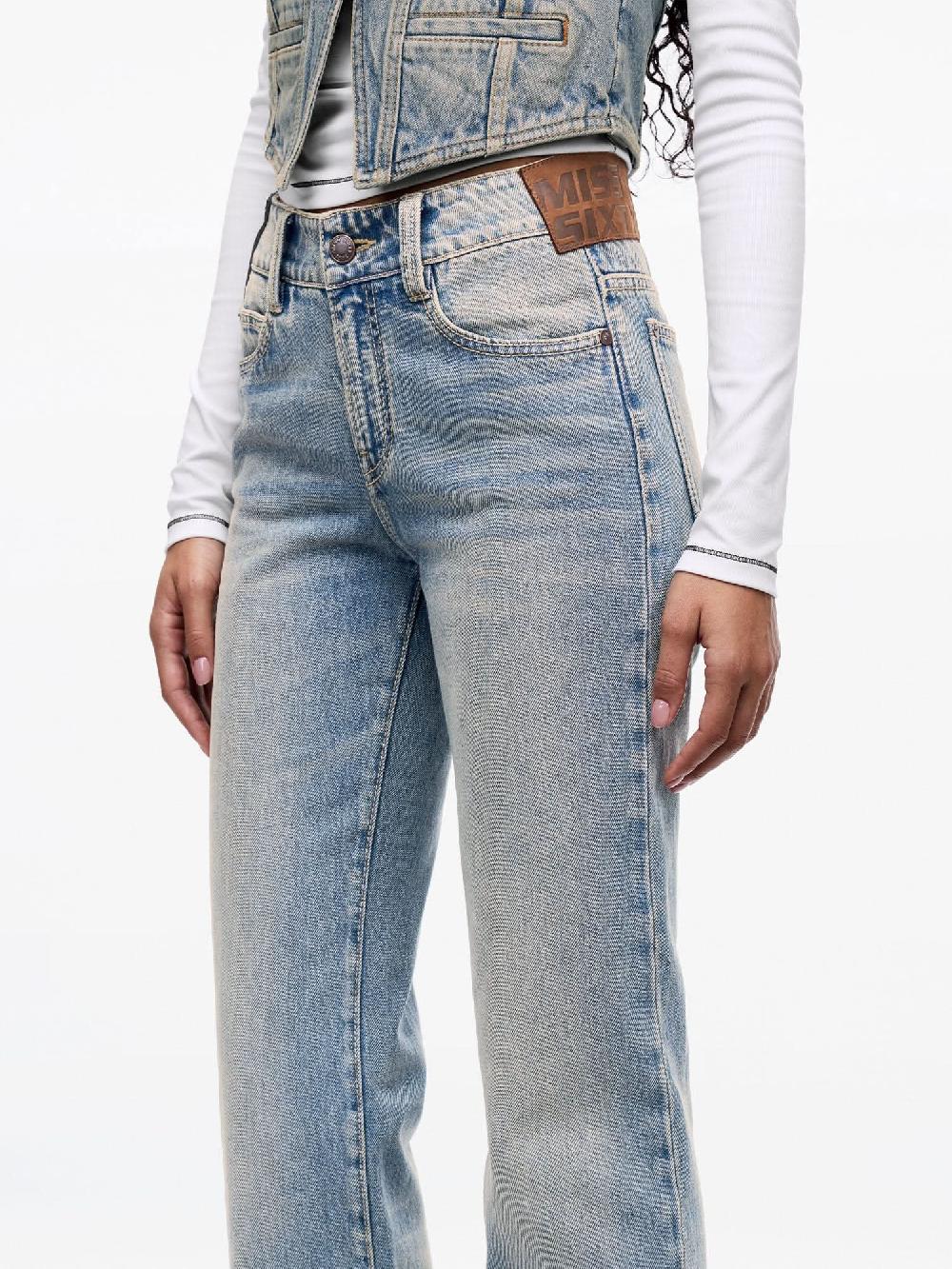 Miss Sixty MULTI-PATCH LIGHT-BLUE FLARED JEANS LIGHT BLUE