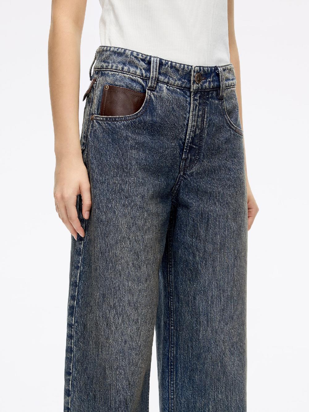 Miss Sixty PATCHWORK LOOSE-FIT DENIM JEANS DEEP BLUE