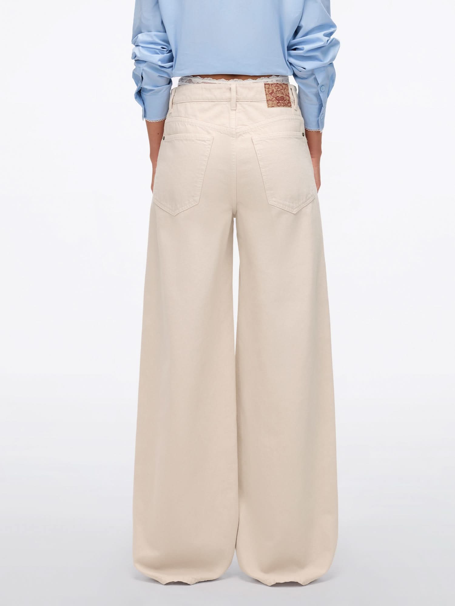 Miss Sixty PATCHWORK WAIST WIDE-LEG JEANS METERS APRICOT