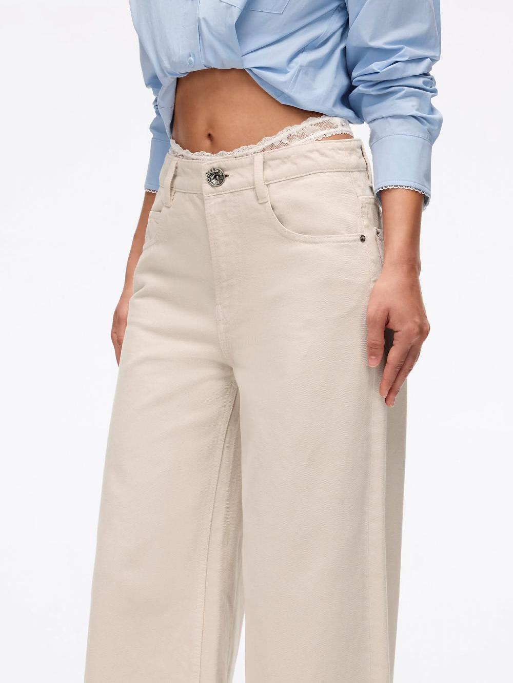 Miss Sixty PATCHWORK WAIST WIDE-LEG JEANS METERS APRICOT