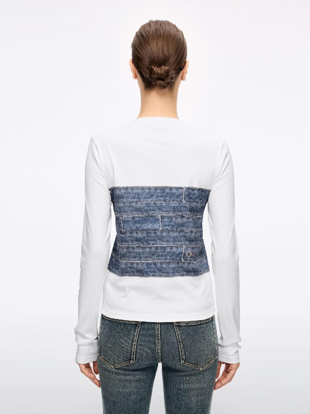 Miss Sixty PRINTED LONG-SLEEVE T-SHIRT BRIGHT WHITE