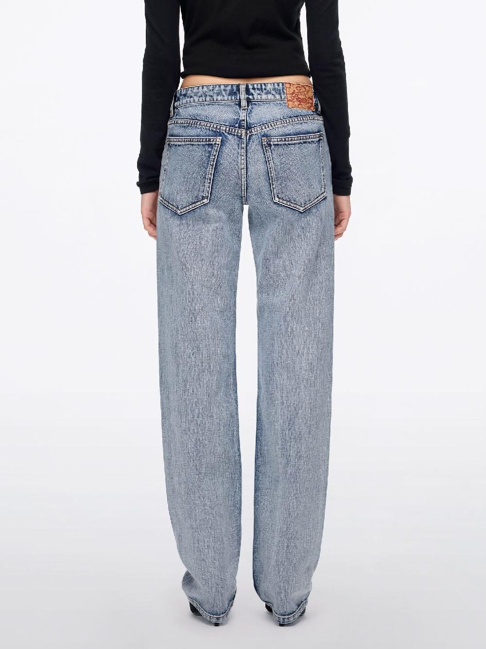 Miss Sixty PRINTED STRAIGHT-LEG DENIM JEANS LIGHT BLUE