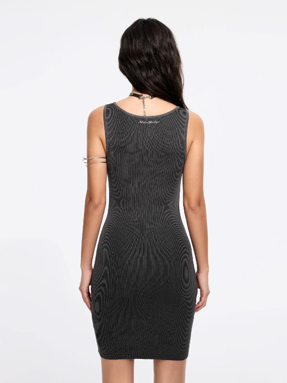 Miss Sixty RHINESTONE-EMBELLISHED KNIT DRESS BLACK FOG