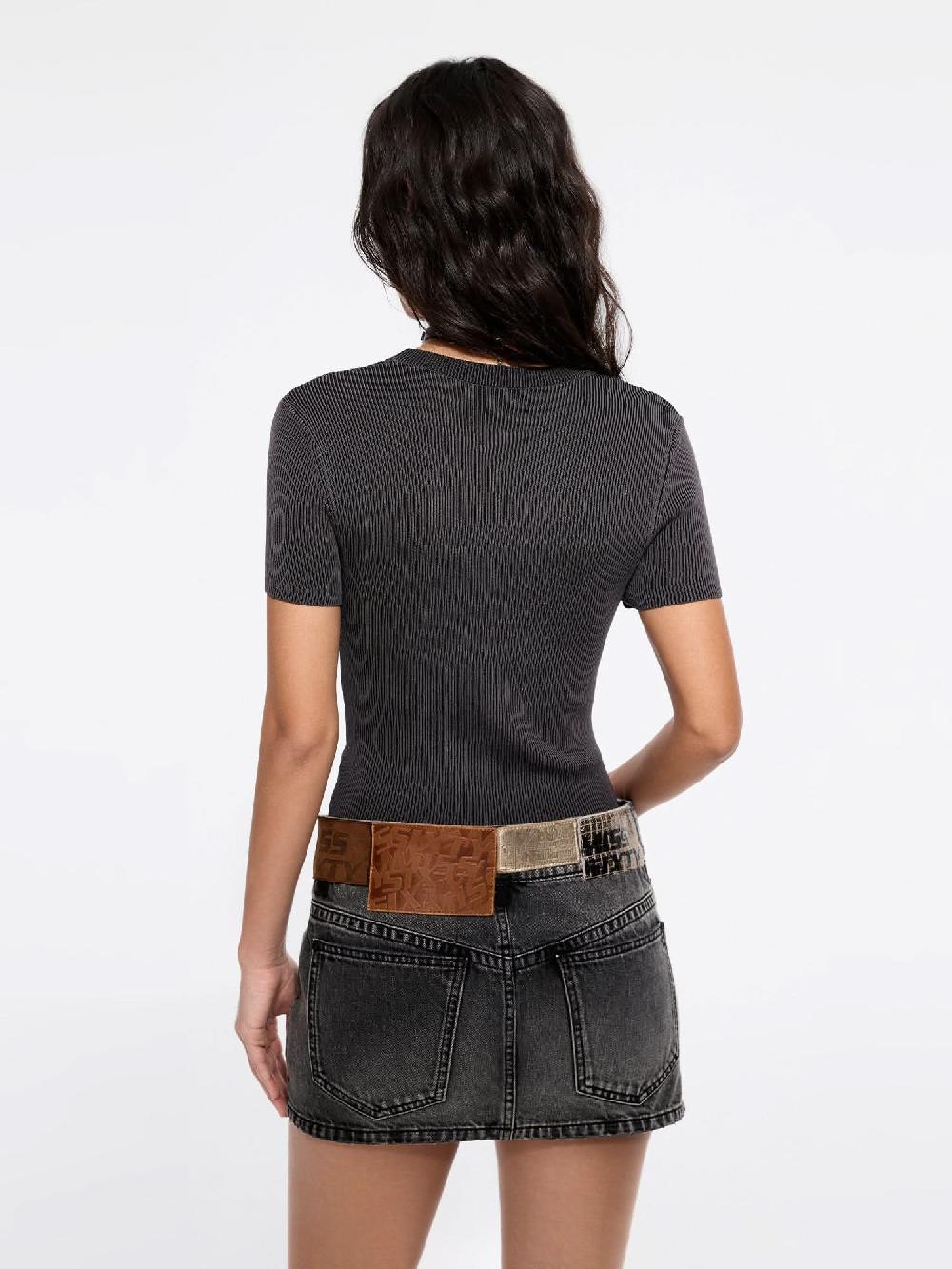 Miss Sixty RHINESTONE-EMBELLISHED KNIT TOP BLACK FOG