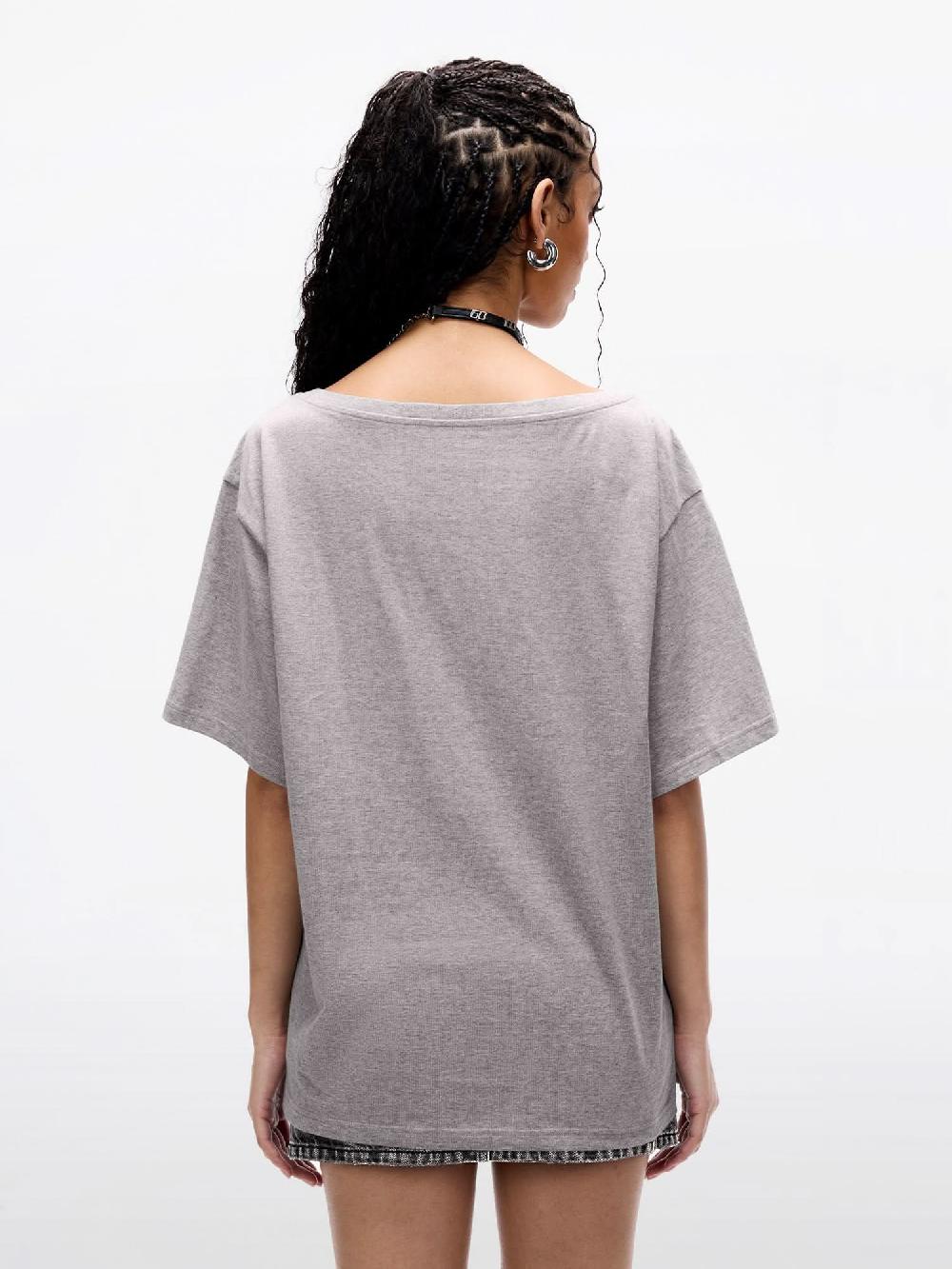 Miss Sixty RHINESTONE EMBELLISHED T-SHIRT HEATHER GREY