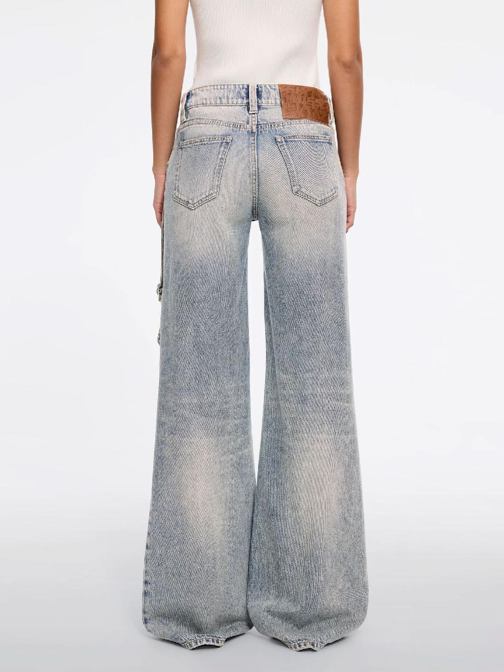 Miss Sixty RIPPED STRAIGHT-LEG JEANS DEEP GREY BLUE