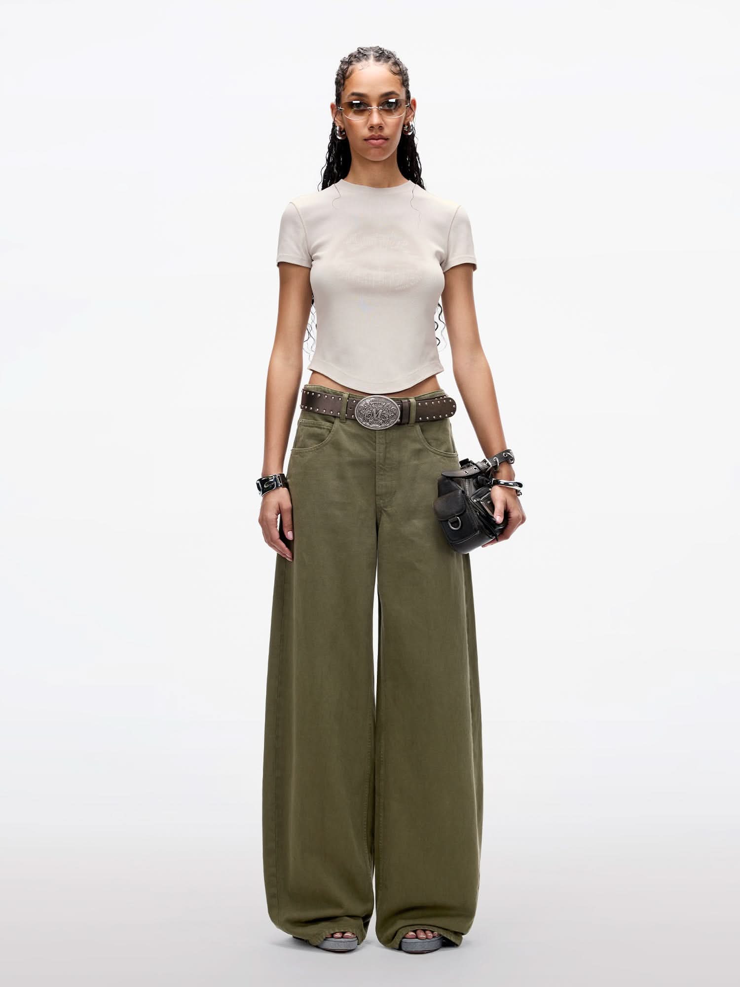 Miss Sixty ROUND NECK LIP PRINT SHORT SLEEVE T-SHIRT LIGHT GREY