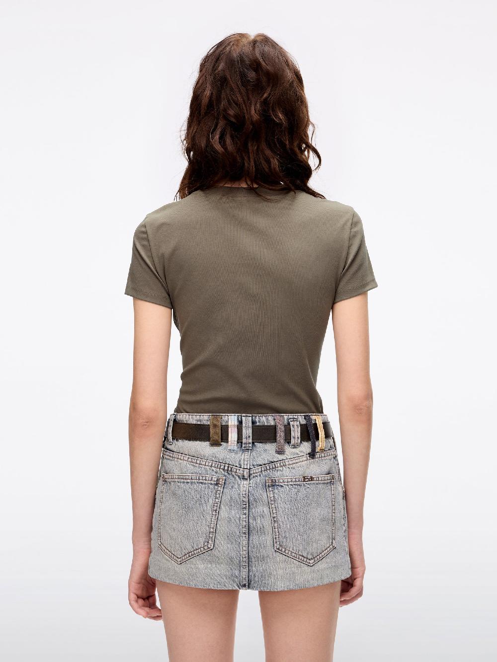 Miss Sixty ROUND NECK LIP PRINT T-SHIRT KHAKI GREEN