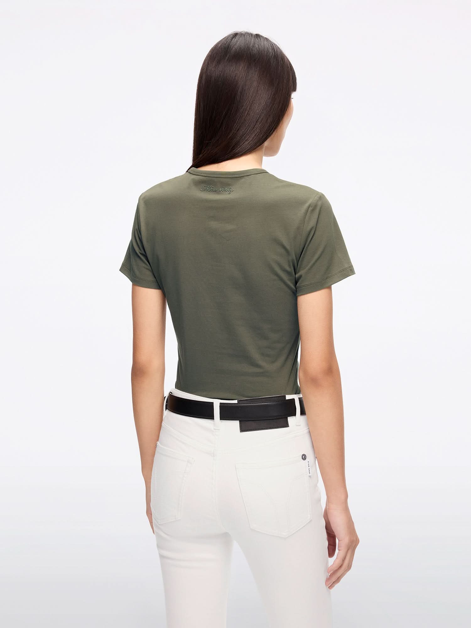 Miss Sixty ROUND NECK SHORT-SLEEVE T-SHIRT VERDE MILITARE