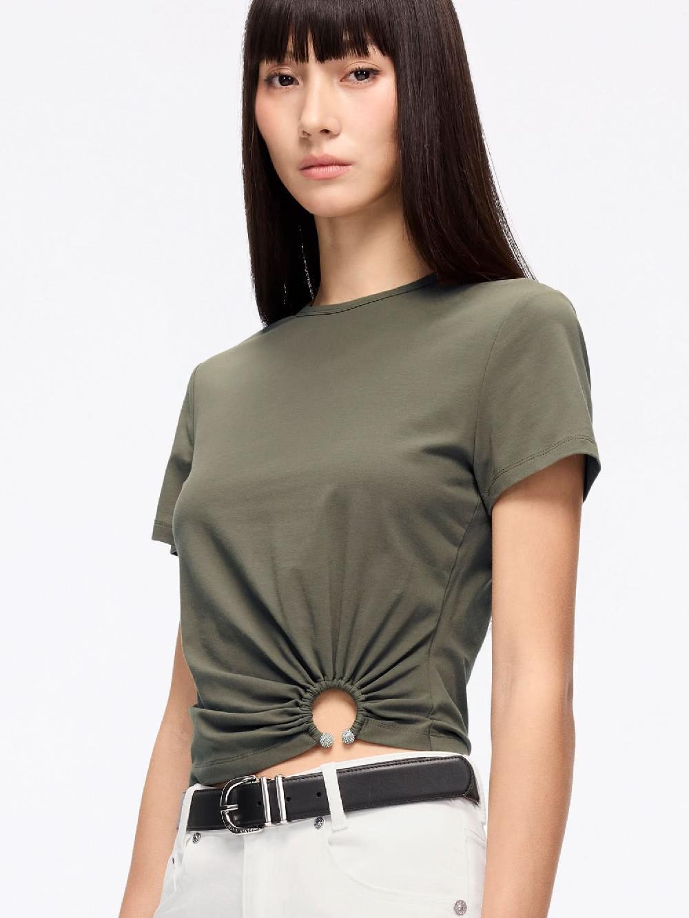 Miss Sixty ROUND NECK SHORT-SLEEVE T-SHIRT VERDE MILITARE