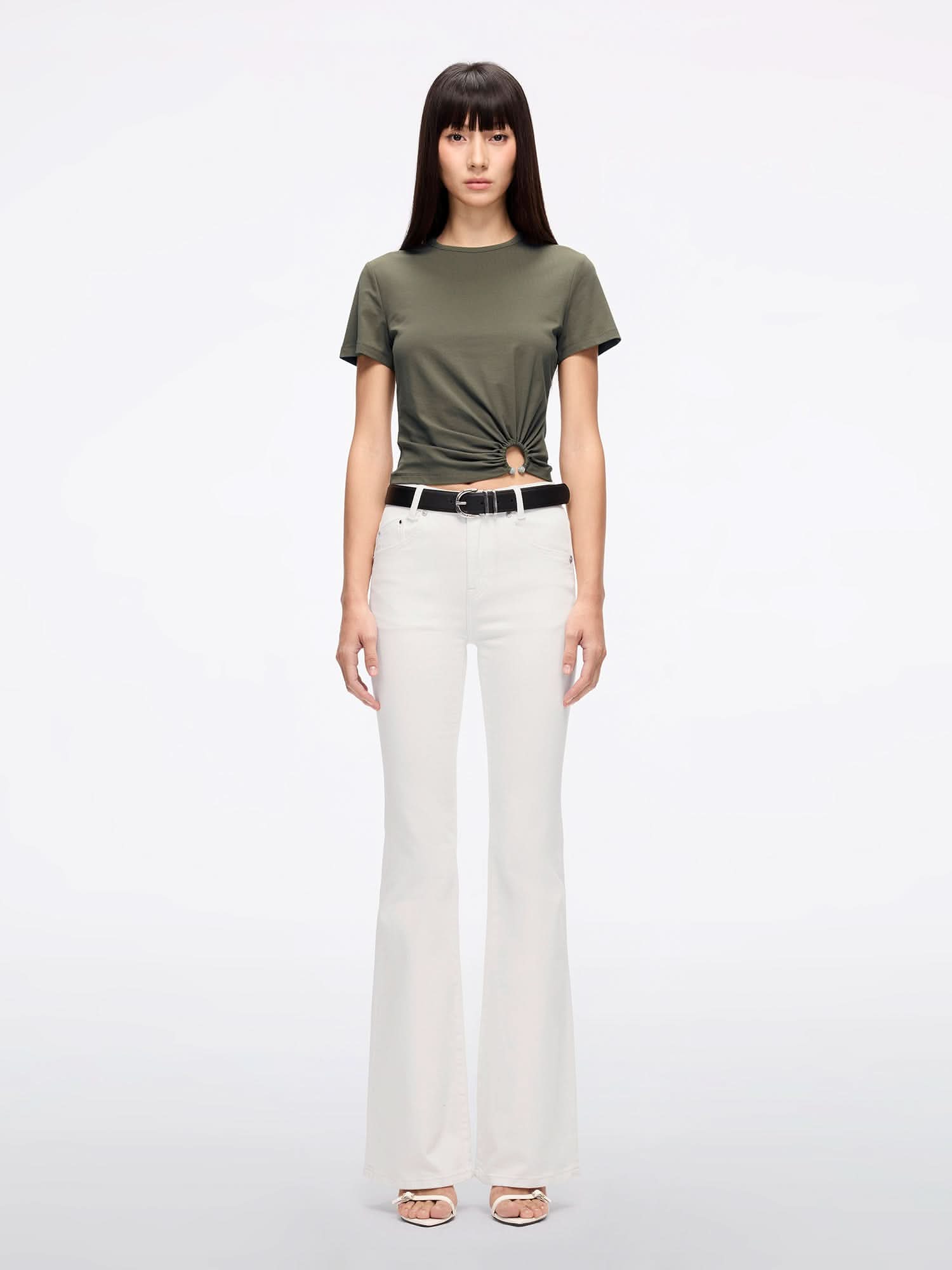 Miss Sixty ROUND NECK SHORT-SLEEVE T-SHIRT VERDE MILITARE