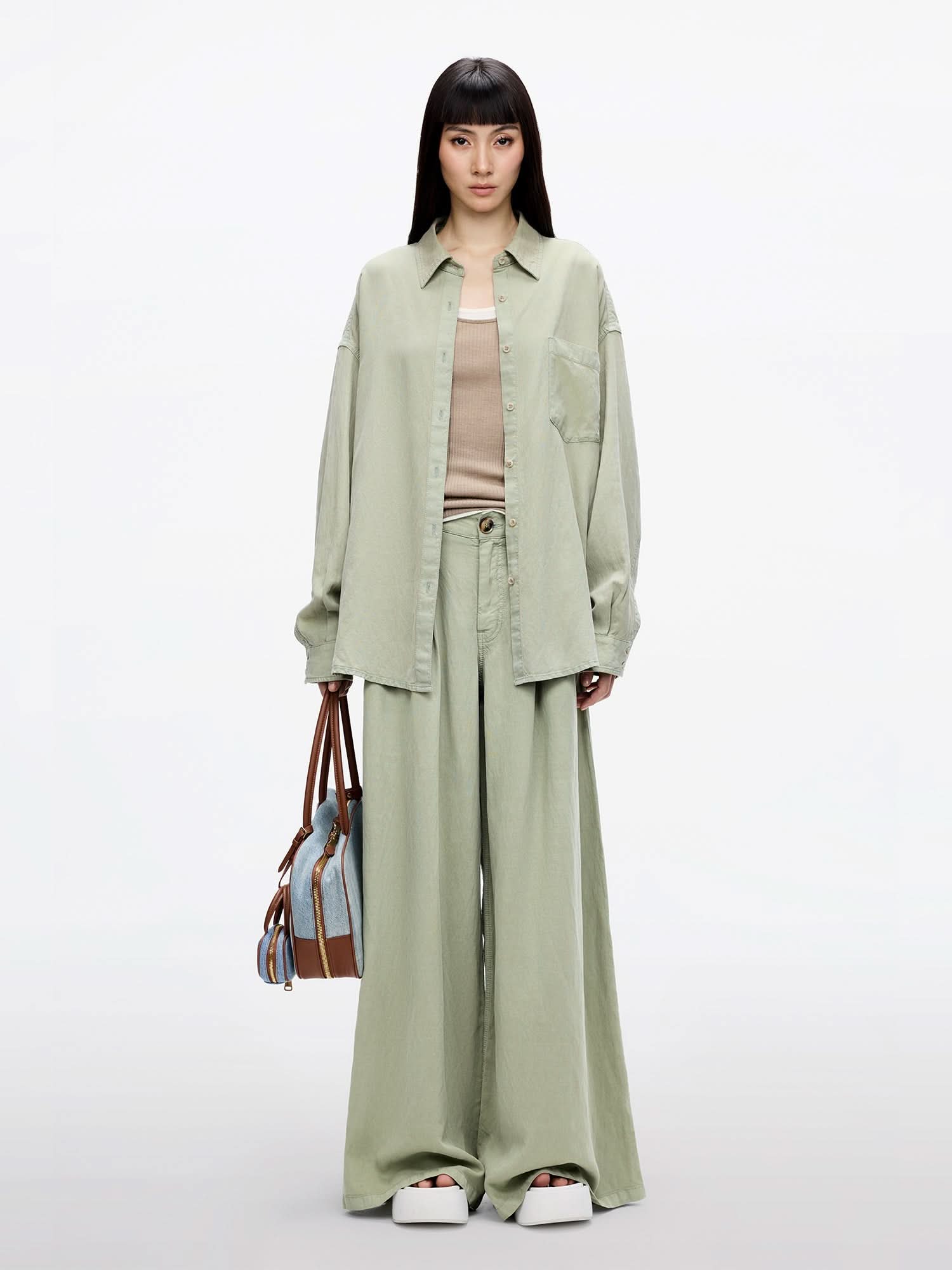 Miss Sixty SINGLE-BREASTED DENIM SHIRT LIGHT MILITARY