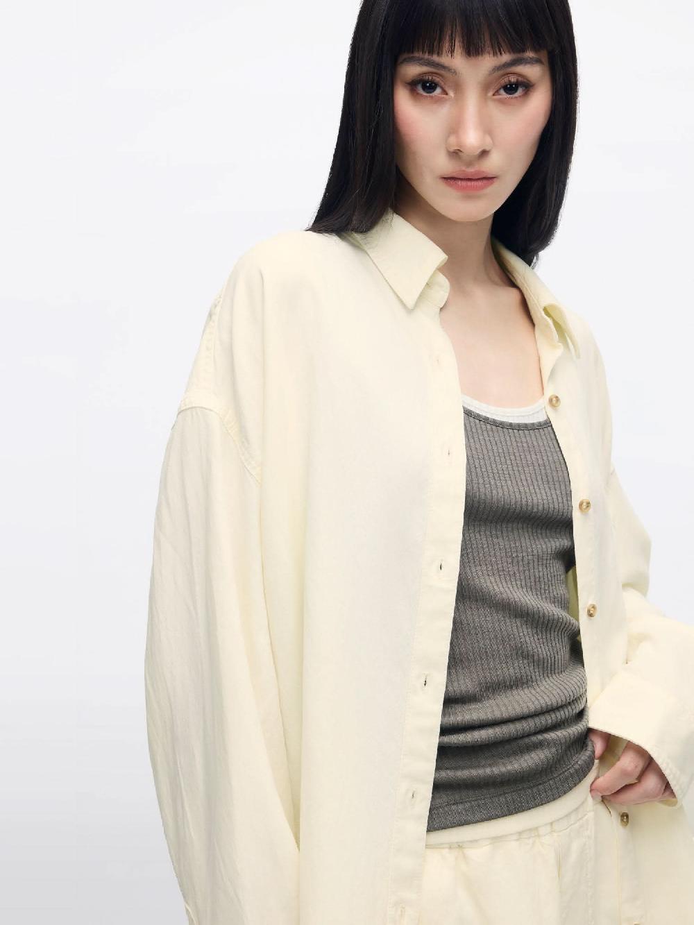 Miss Sixty SINGLE-BREASTED DENIM SHIRT LIGHT YELLOW