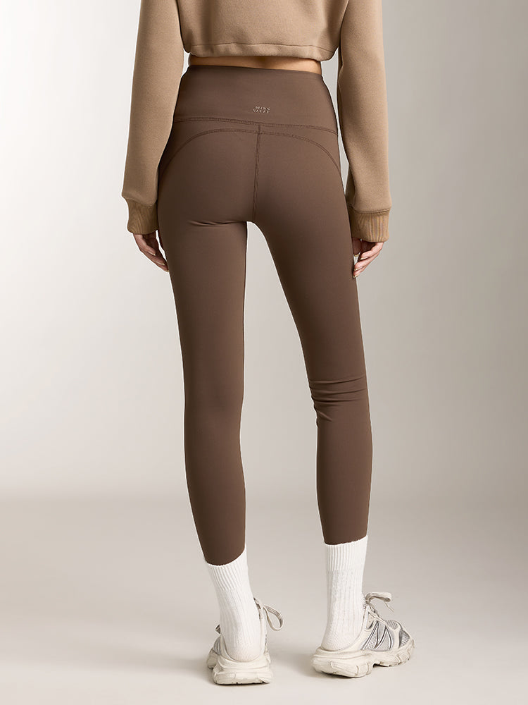 Miss Sixty SKINNY BUTT LIFTED CROPPED YOGA PANTS DARK COFFEE